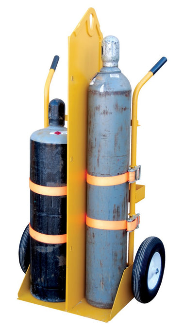 Fire Protection Welding Cylinder Torch Cart w/ Foam Filled Wheels & Overhead Eye Lift
